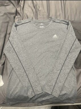 Adidas Techfit Climalite Heather Gray Long Sleeve Tee XL NWOT